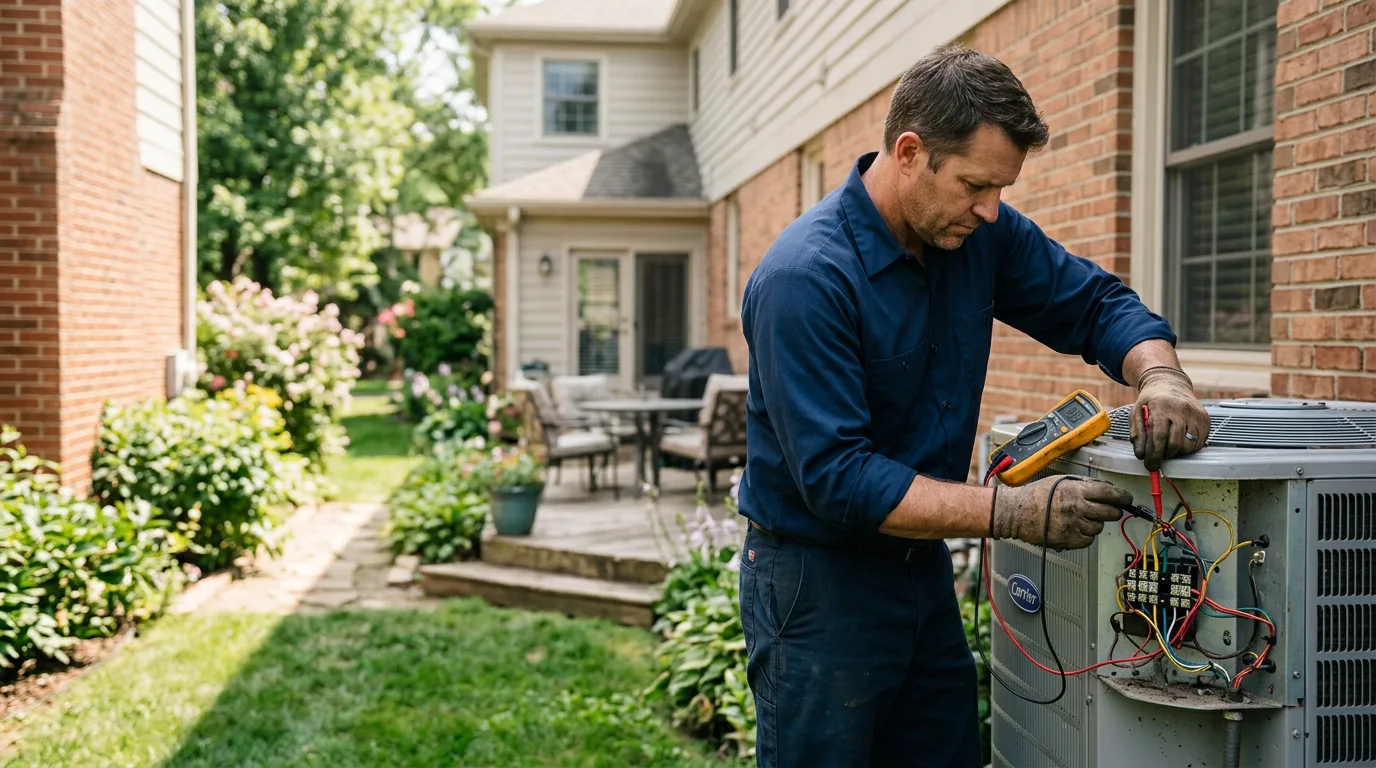 HVAC technician working near Osawatomie, KS